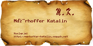 Márhoffer Katalin névjegykártya